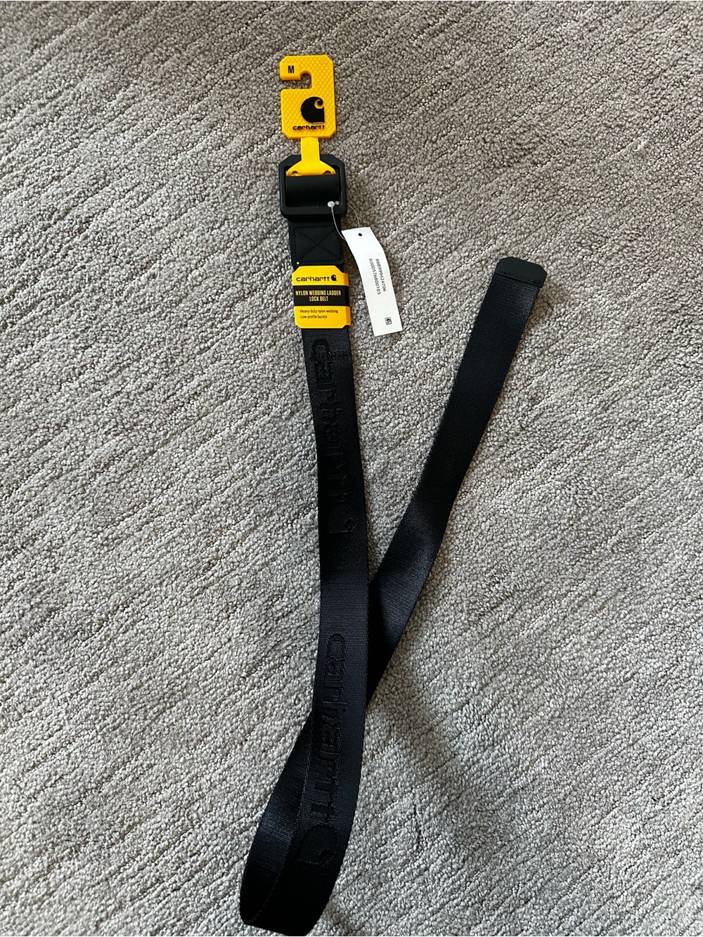 Carhartt Black Webbing Belt with Embossed Logo